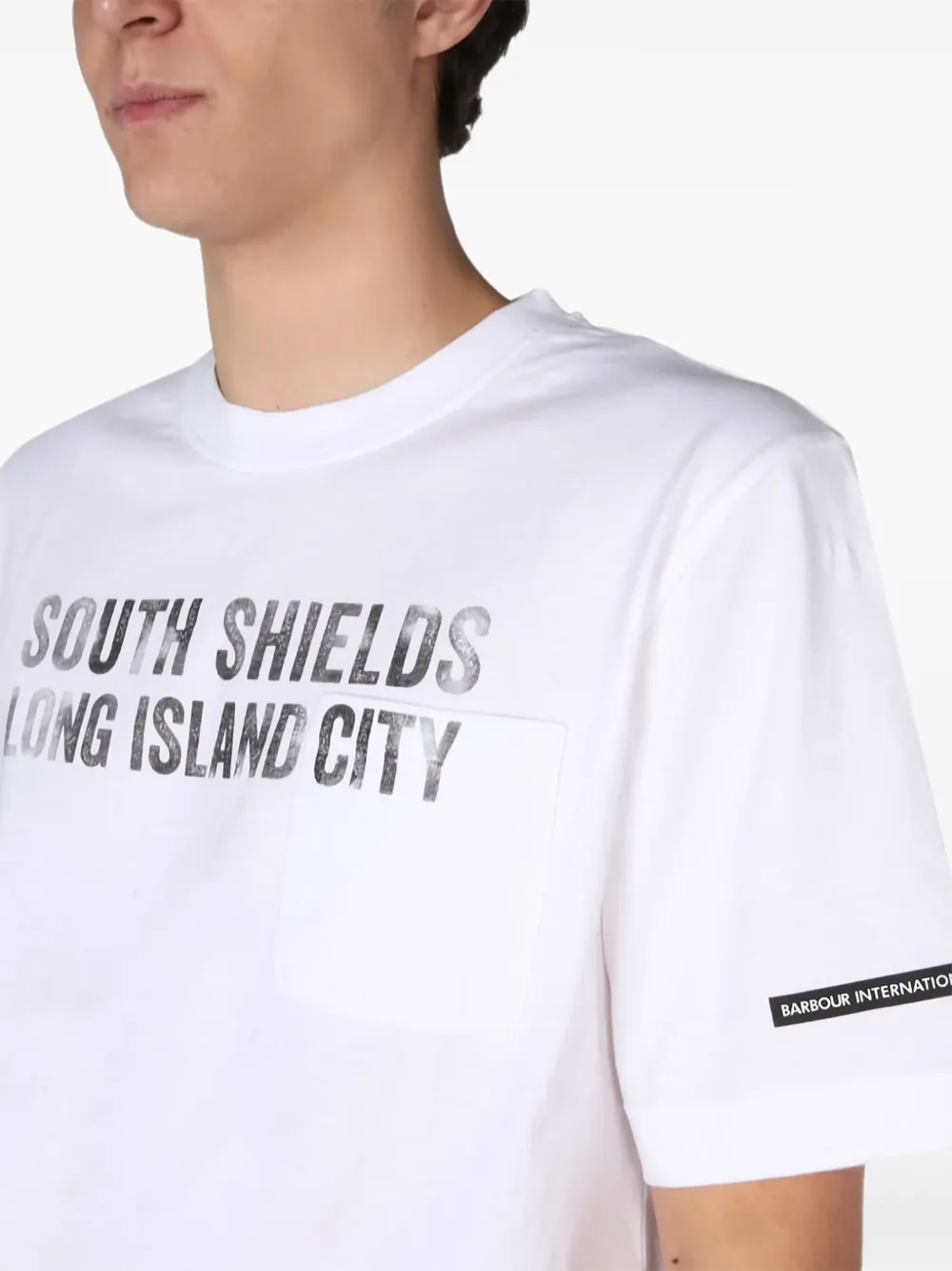 Barbour T-shirt met zakdetail en grafische print Wit