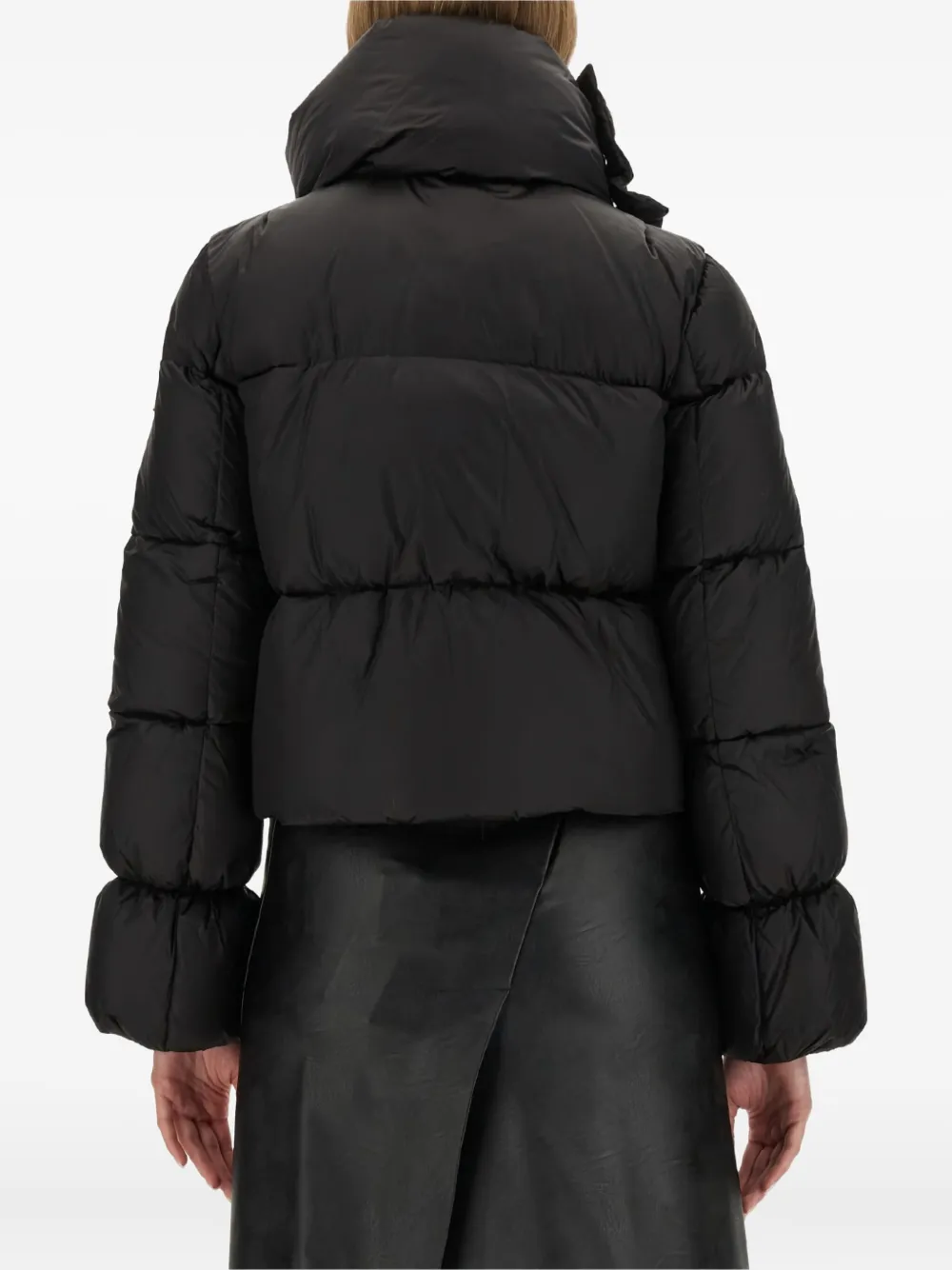 Add Funnel-neck Puffer Jacket In Black