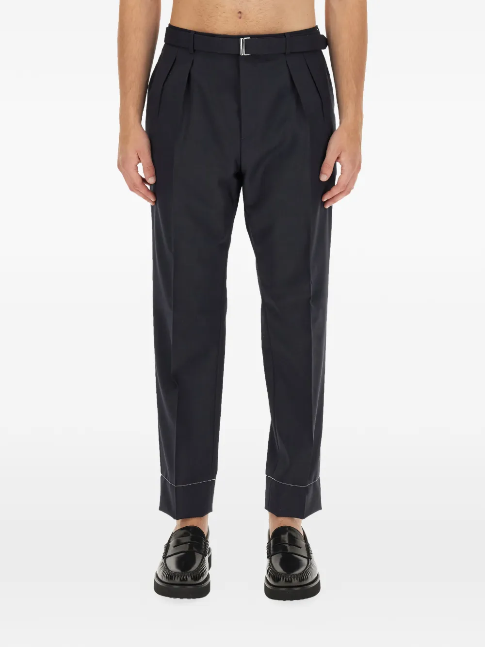 Brioni Ischia broek met ceintuur - Blauw