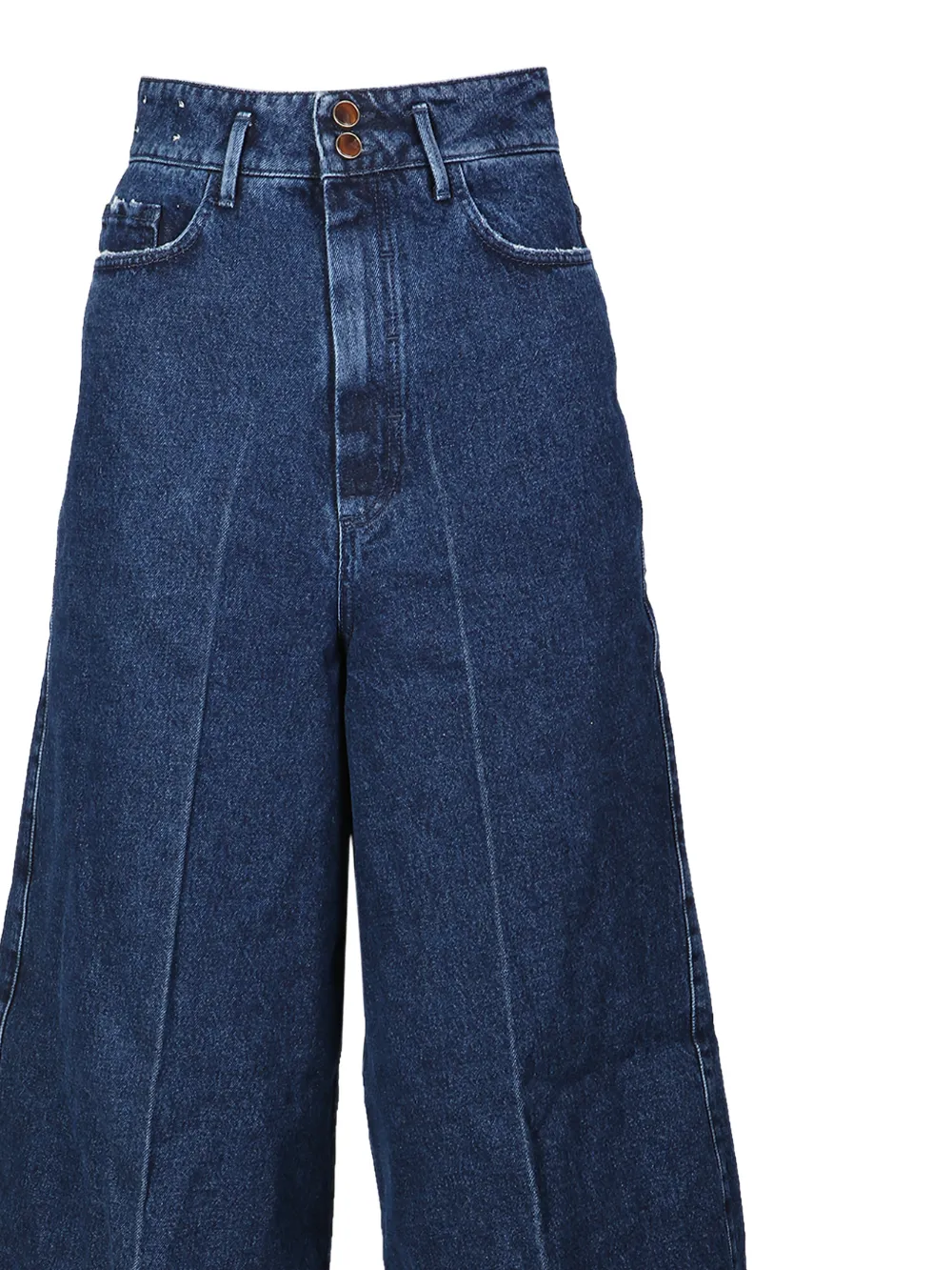 Alysi Katoenen jeans met wijde pijpen en zakken Blauw