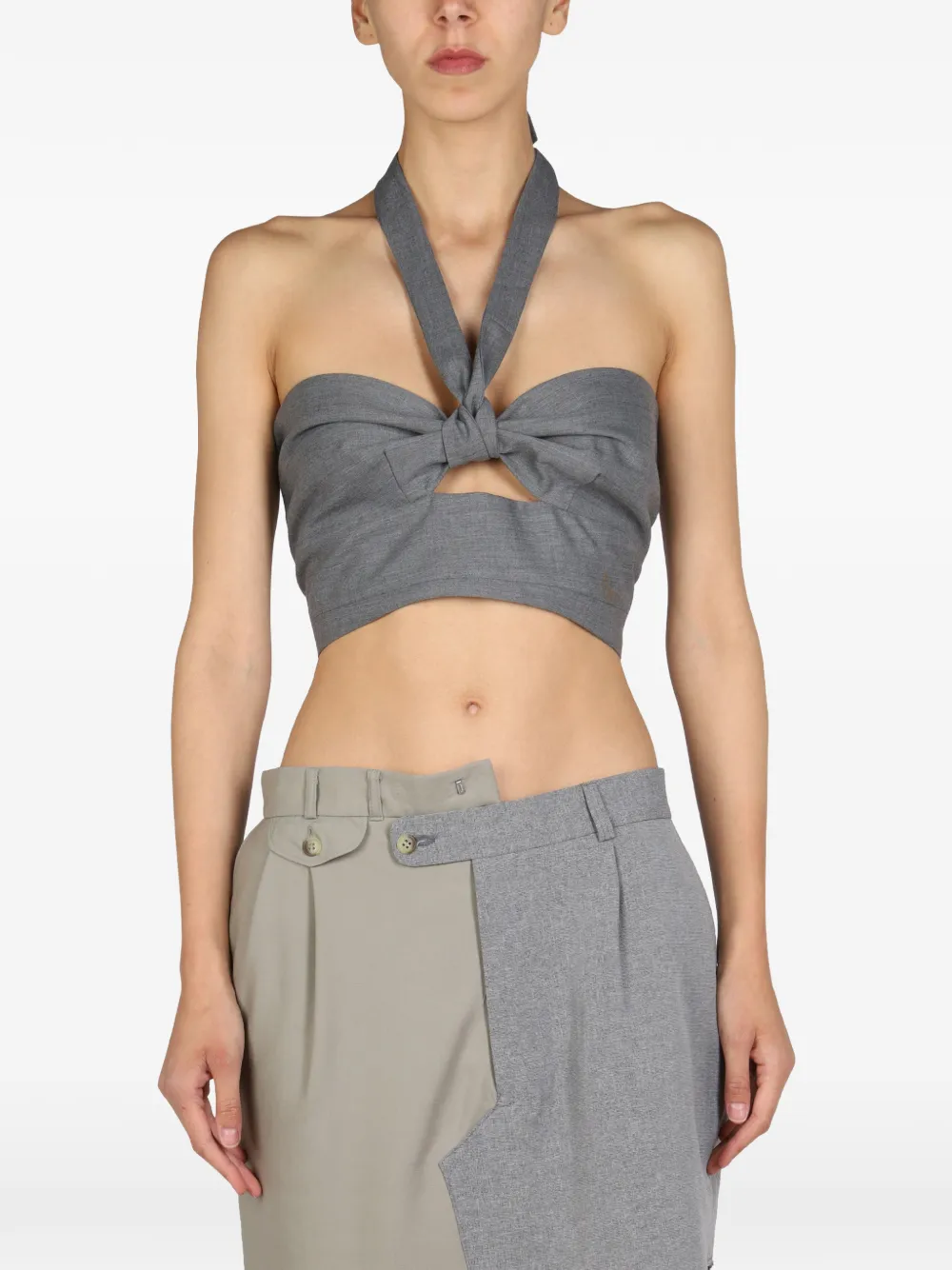 1/OFF knot halter top - Grigio