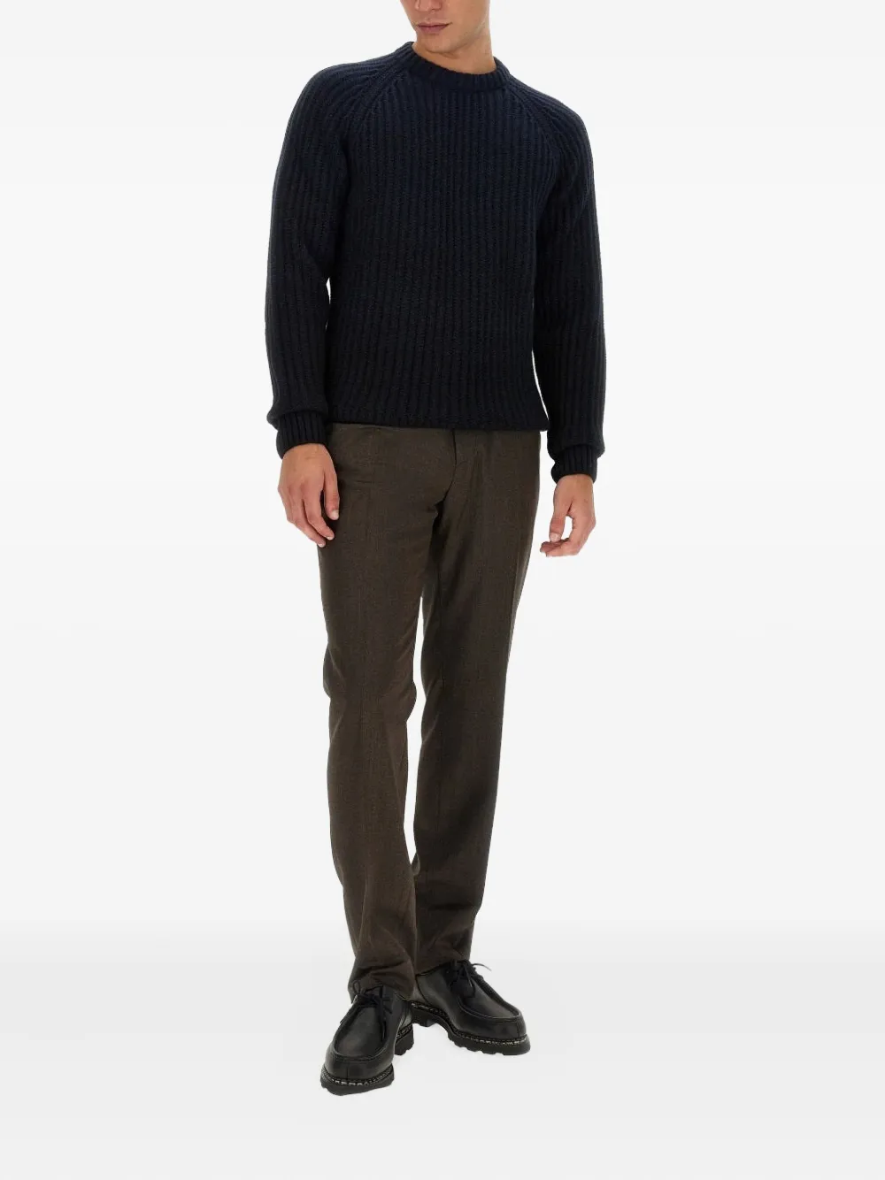 Brioni Pienza press-crease trousers - Bruin