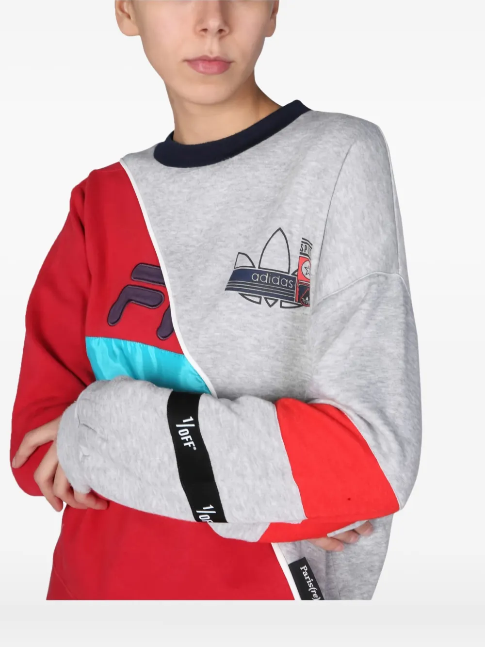 1/off Colourblock Logo Sweatshirt In Red