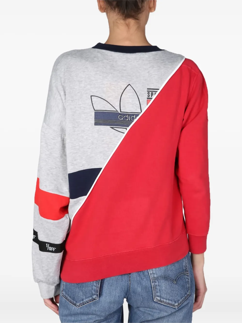 1/off Colourblock Logo Sweatshirt In Red