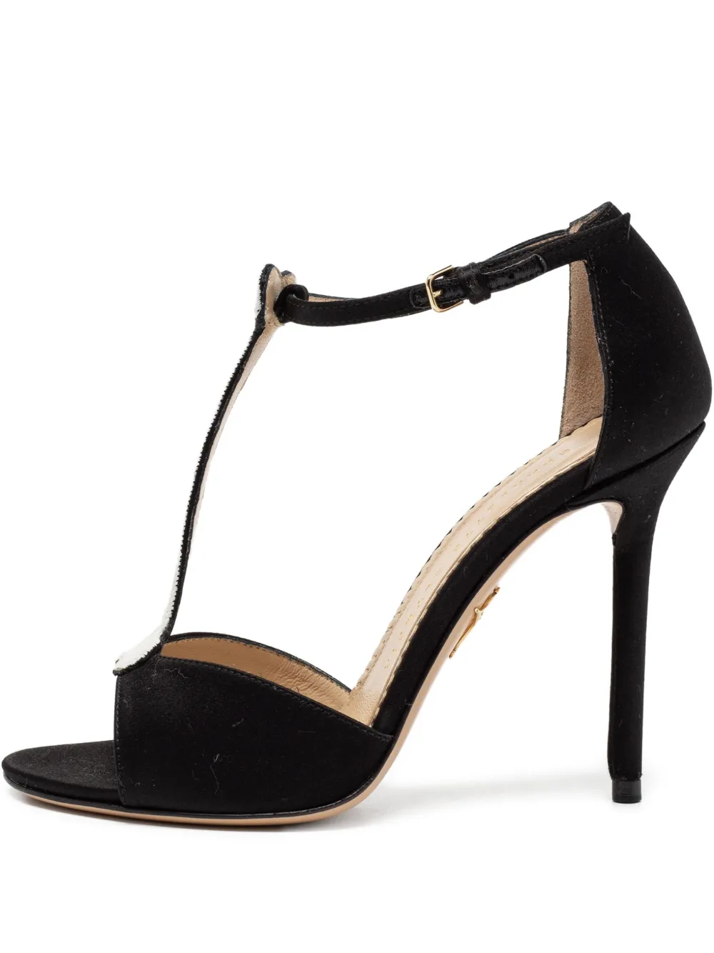 Pre-owned Charlotte Olympia  105mm Monochrome Skeleton T-bar Heeled Sandals