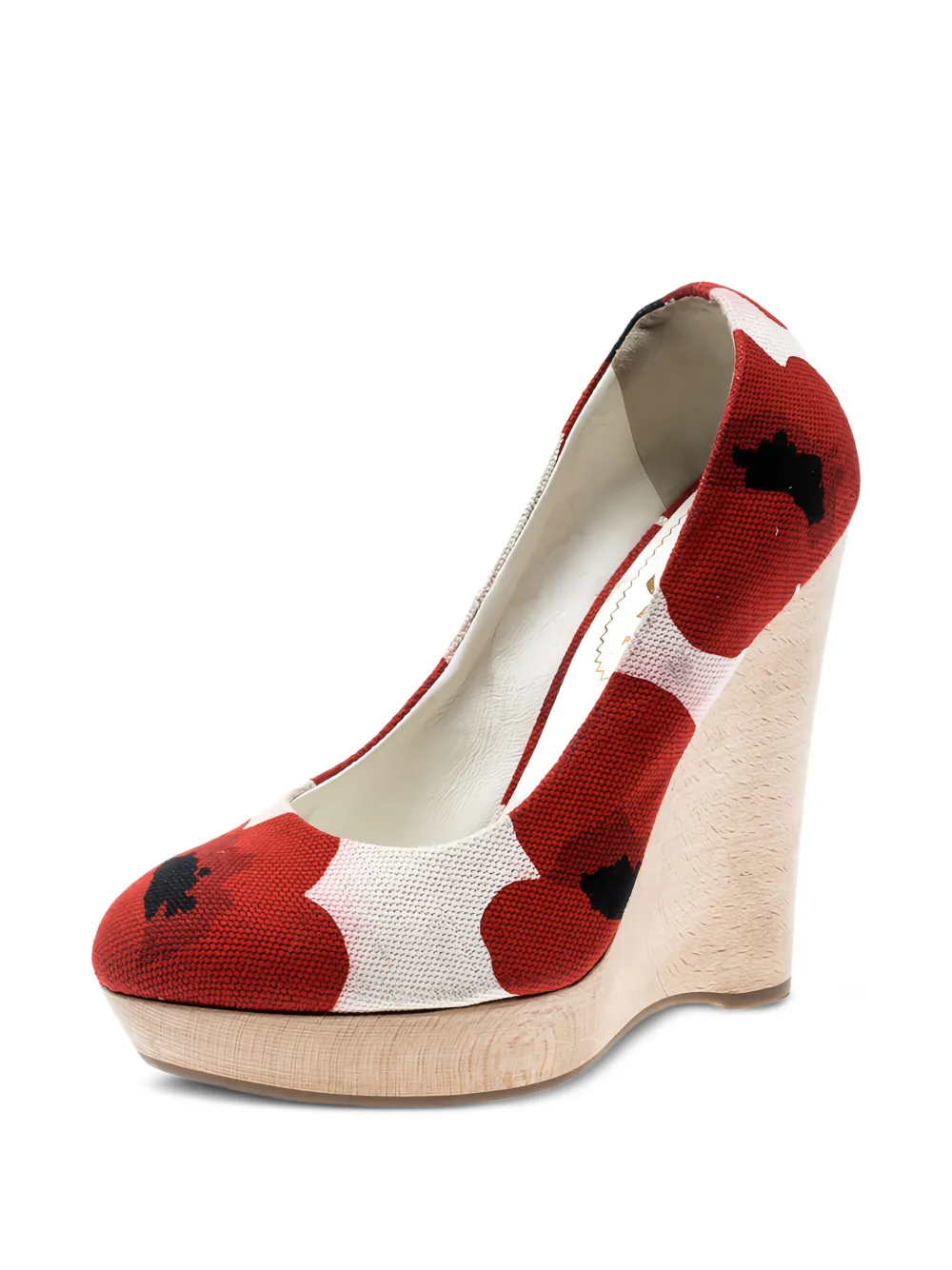 Saint Laurent Pre-Owned 130 mm pumps met bloemenprint en sleehak - Wit