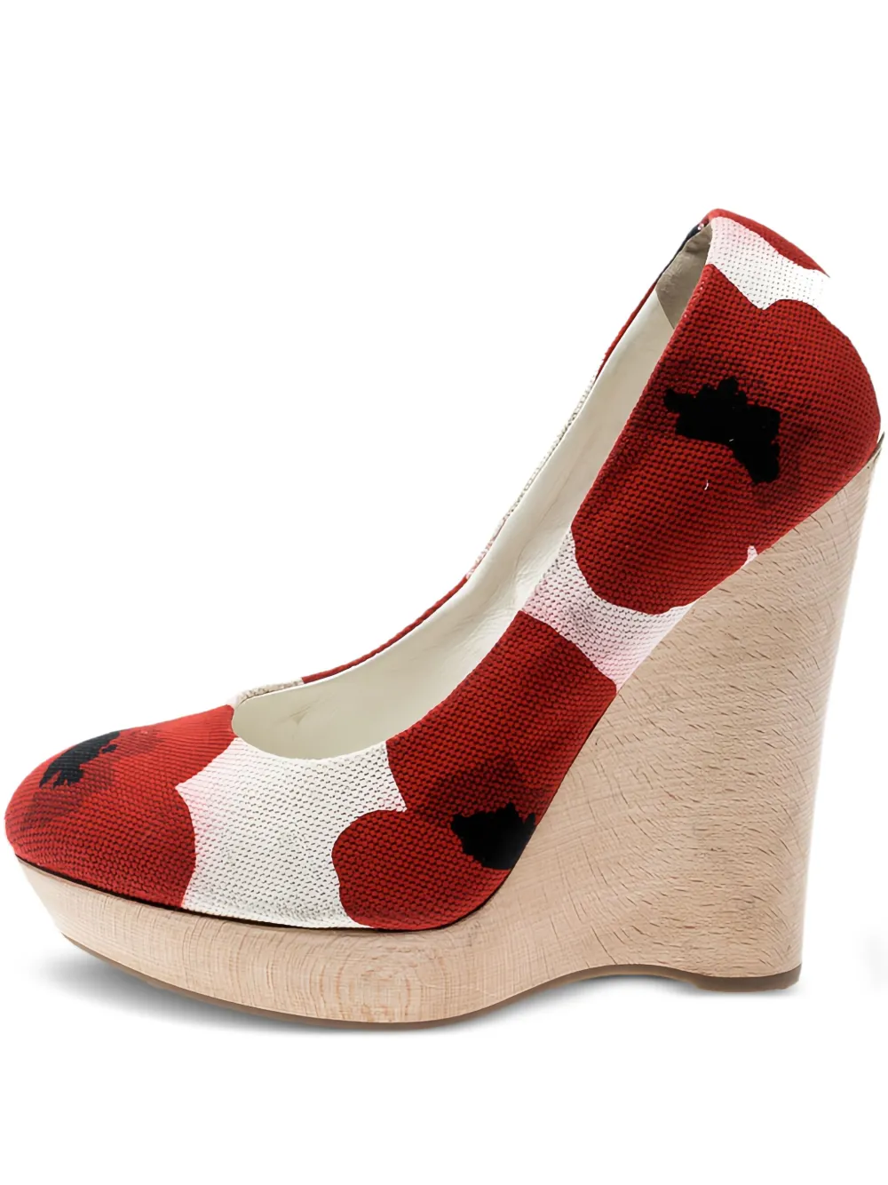 130mm floral-print wedge pumps