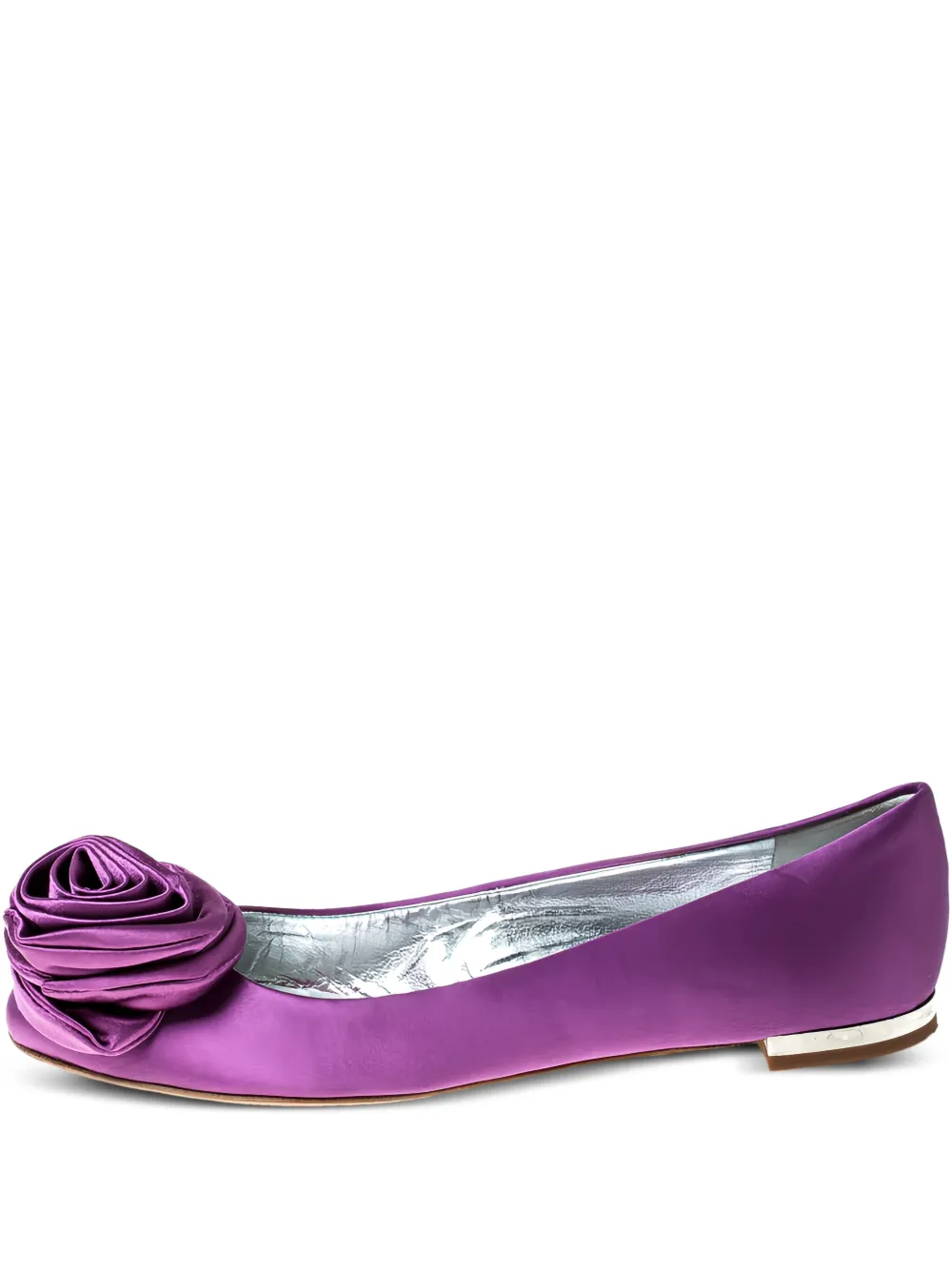 Rose Applique Satin Flats