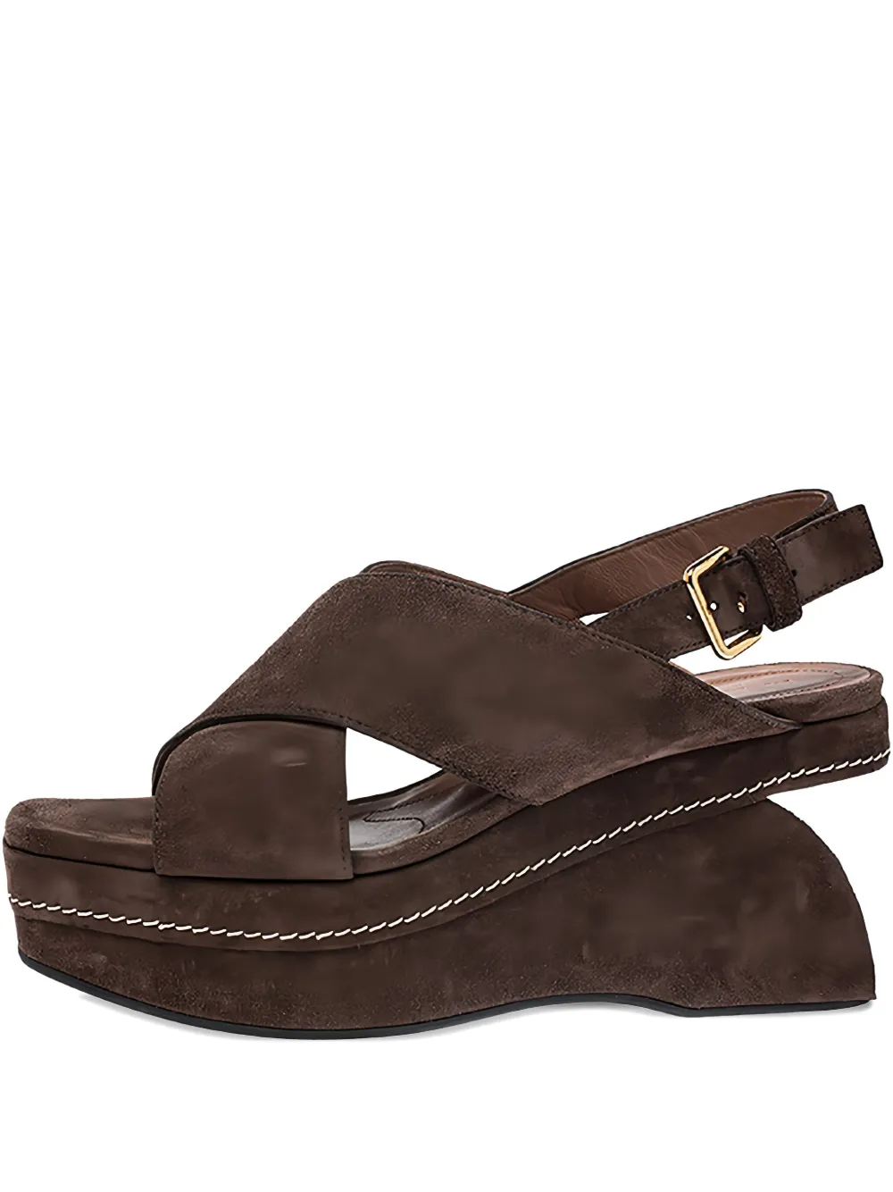 Pre-owned Marni 95mm Wedge Slingback Sandals