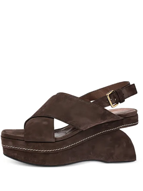 Marni Pre-Owned 95mm wedge slingback sandals