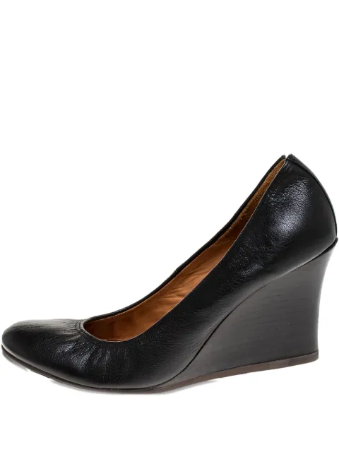 Lanvin Pre-Owned 80mm leather wedge pumps
