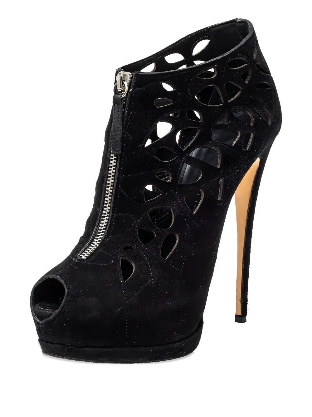 Giuseppe Zanotti Vintage Pre-owned 150 mm laarzen met uitgesneden details - Zwart