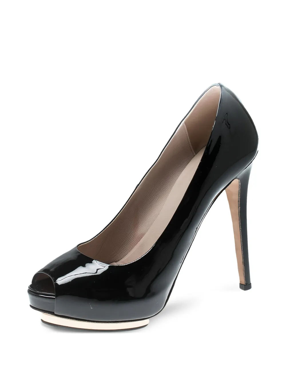 Le Silla Pre-owned lakleren pumps met open neus - Zwart