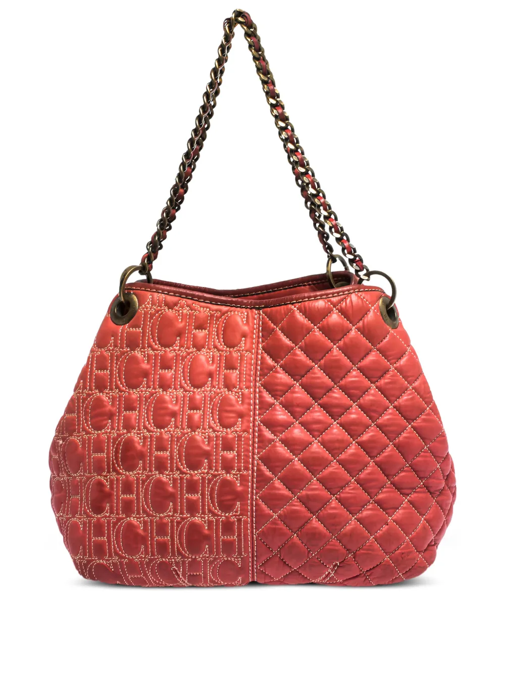 pre-owned quilted leather shoulder bag