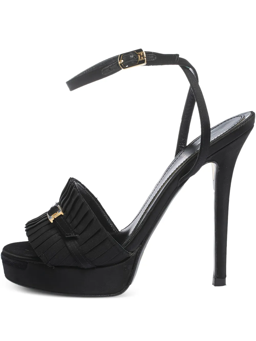 120mm pleated buckled sandals