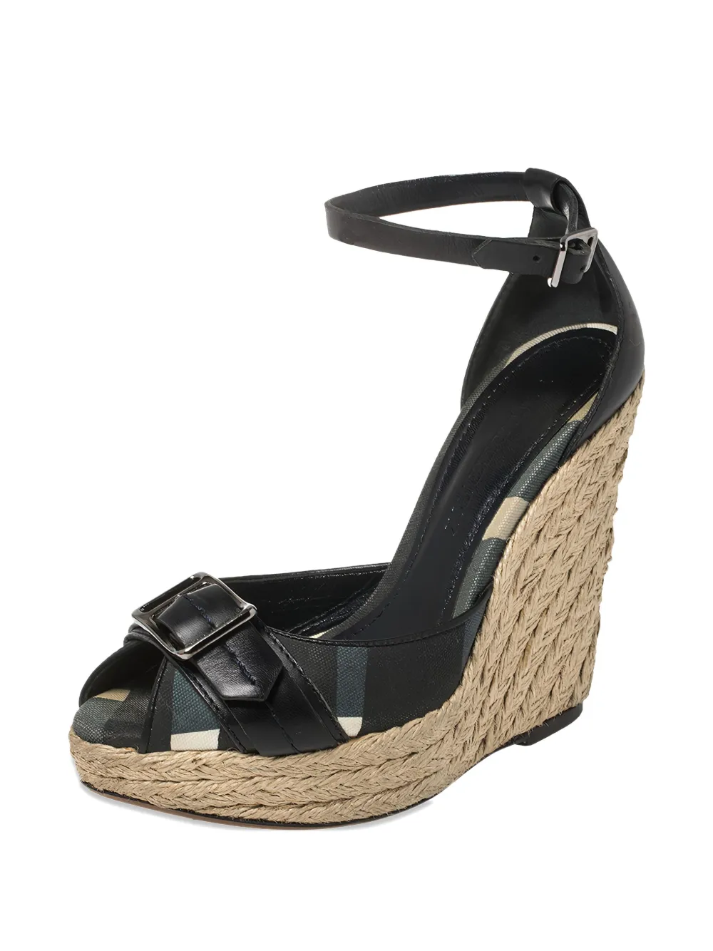 Burberry Pre-Owned Nova check-canvas wedge sandals | Heeled Sandals | Image 2