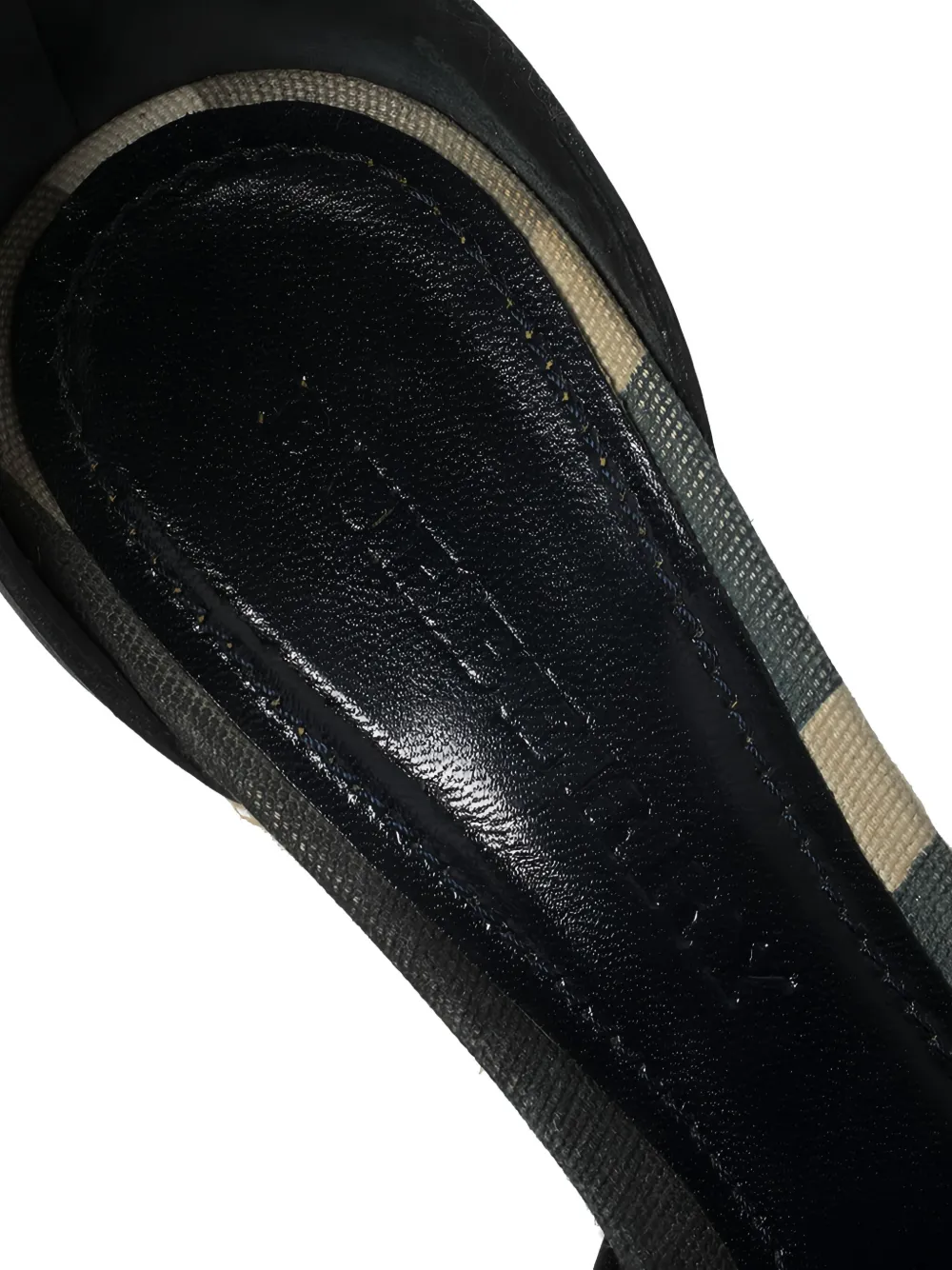 Pre-owned Burberry Nova Check-canvas Wedge Sandals