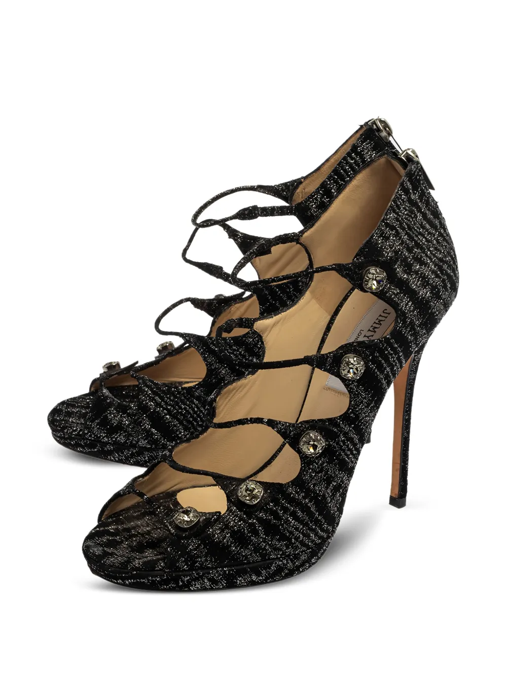 Jimmy Choo Pre-Owned 2023 130 mm tweed pumps - Zwart