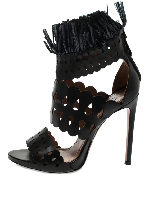 Alaïa Pre-Owned laser-cut fringe sandals