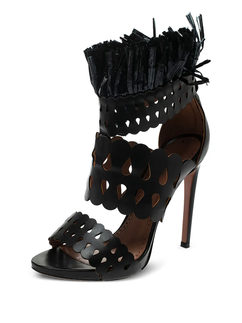 Alaïa Pre-Owned laser-cut fringe sandals | Heeled Sandals | Image 2