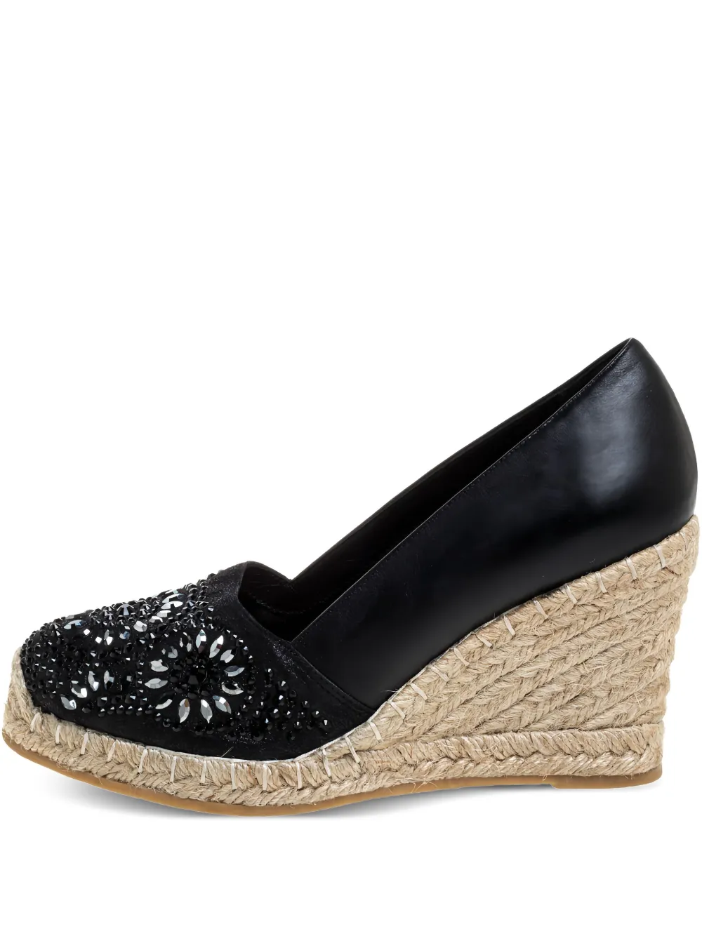 Le Silla Pre-owned embellished sspadrille wedge pumps | Black | Image 1
