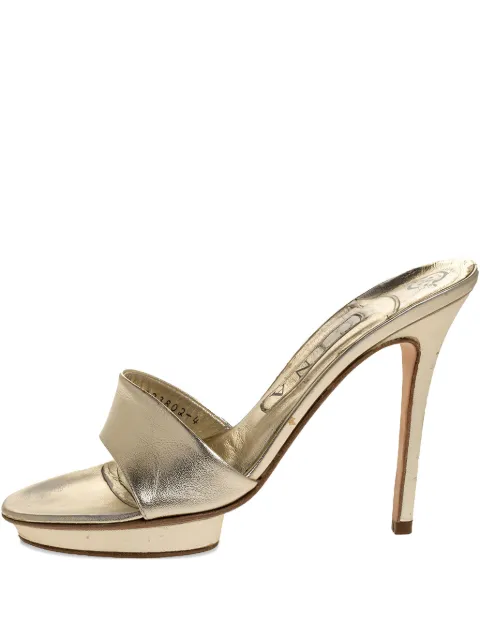 Gina 115mm leather platform sandals 