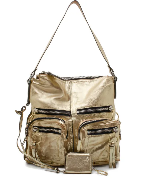 Chloé Pre-Owned metallic-leather multiple-pocket shoulder bag