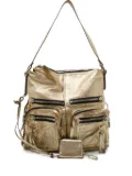 Chloé Pre-Owned metallic-leather multiple-pocket shoulder bag - Gold