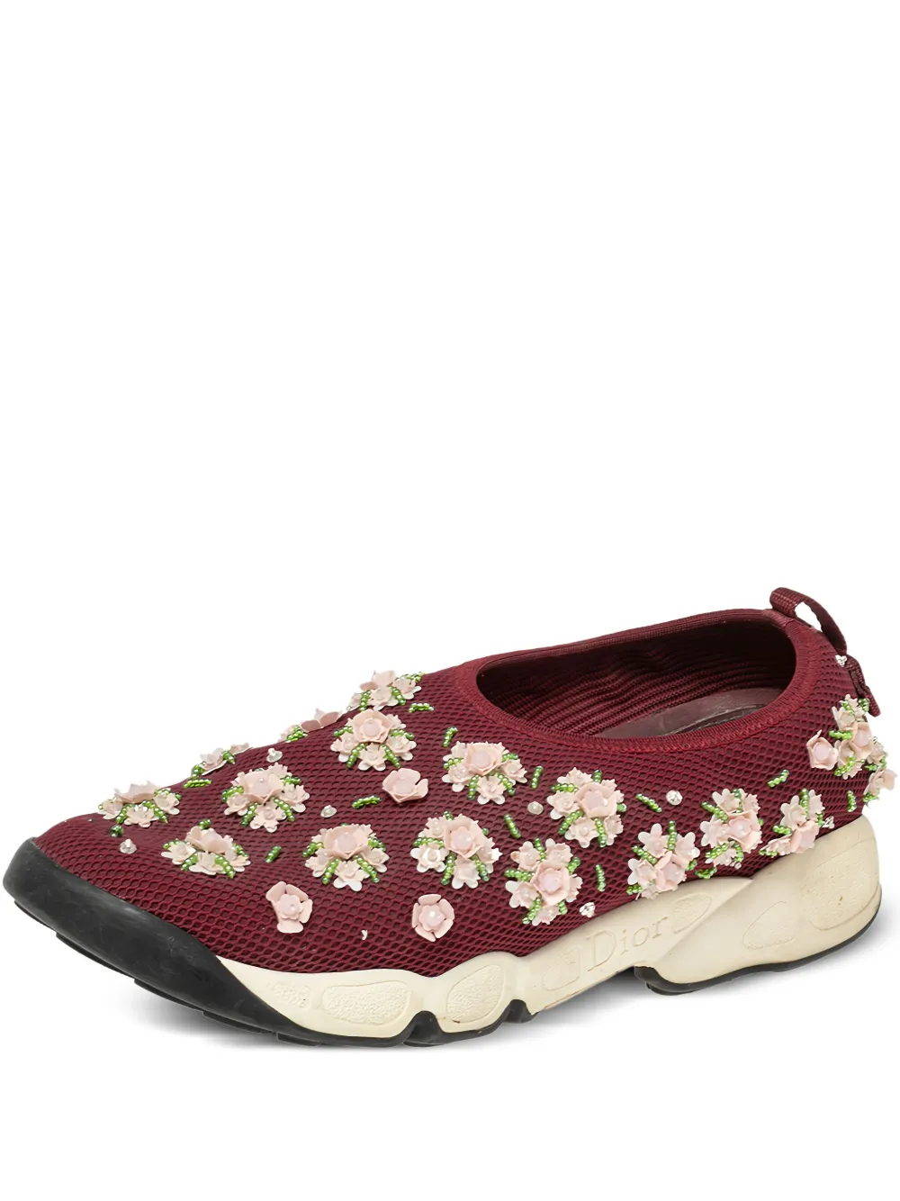 Christian Dior Pre-Owned 2014 フローラル スニーカー - レッド Christian Dior Pre-Owned 2014 フローラル スニーカー - レッド