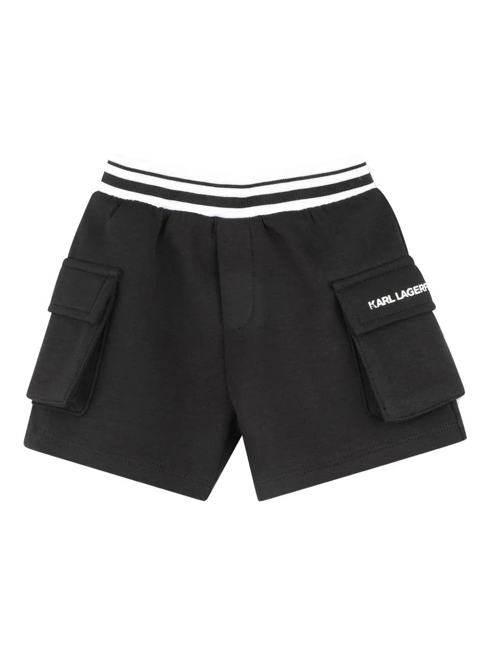Karl Lagerfeld Kids Shortsset met grafische print en cargo zak Wit