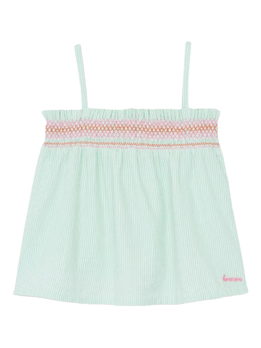 Bonton striped smocked top | verde | Image 1
