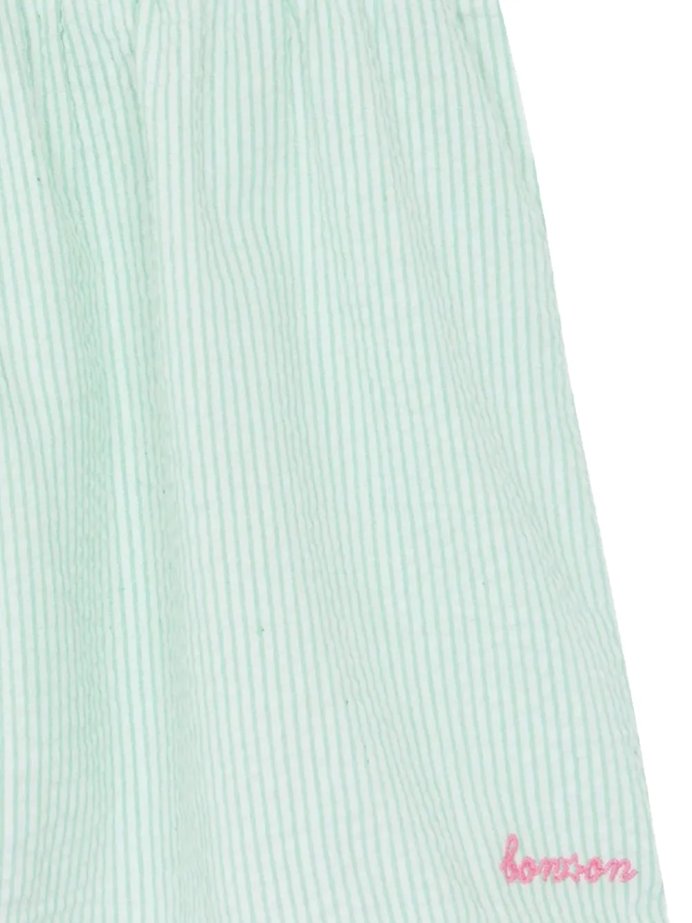 Bonton Gestreepte gesmockte top Groen