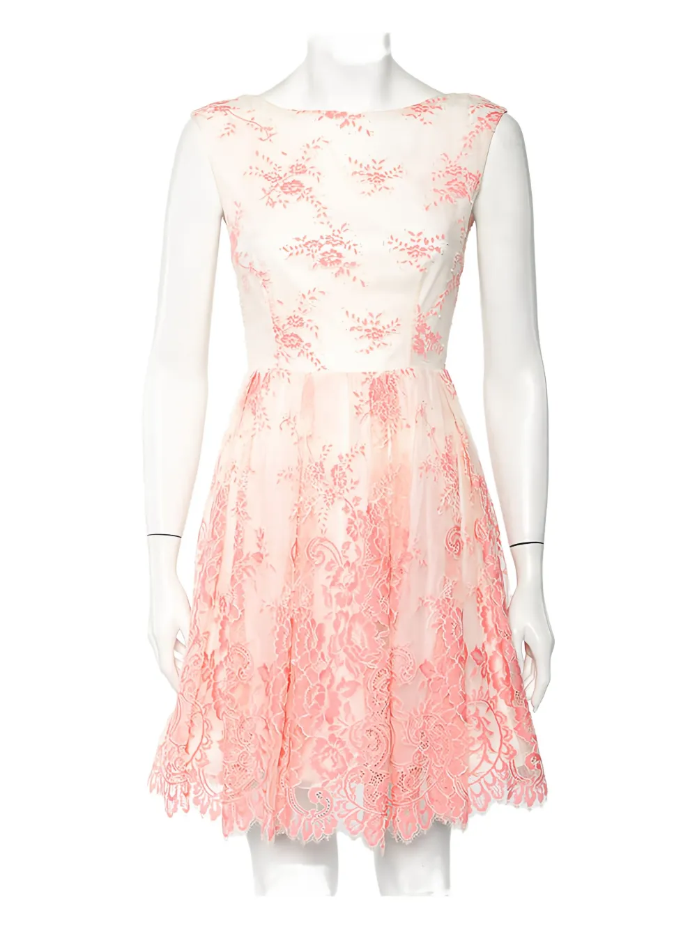 Pre-owned Alice And Olivia  Floral-lace Mini Dress In Pink