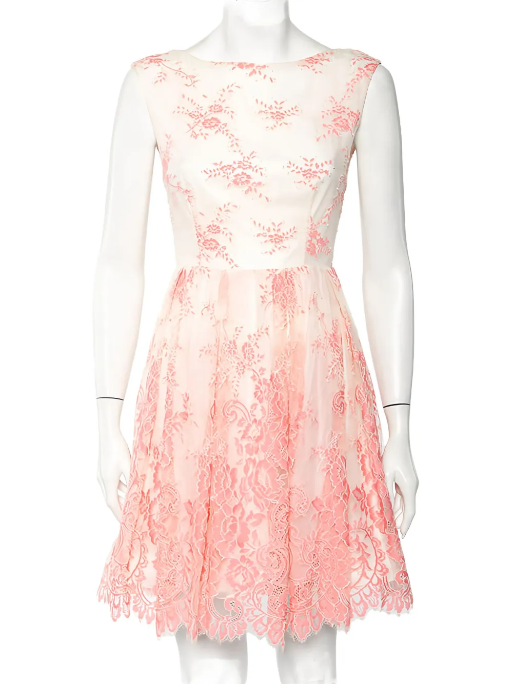 Pre-owned Alice And Olivia  Floral-lace Mini Dress In Pink