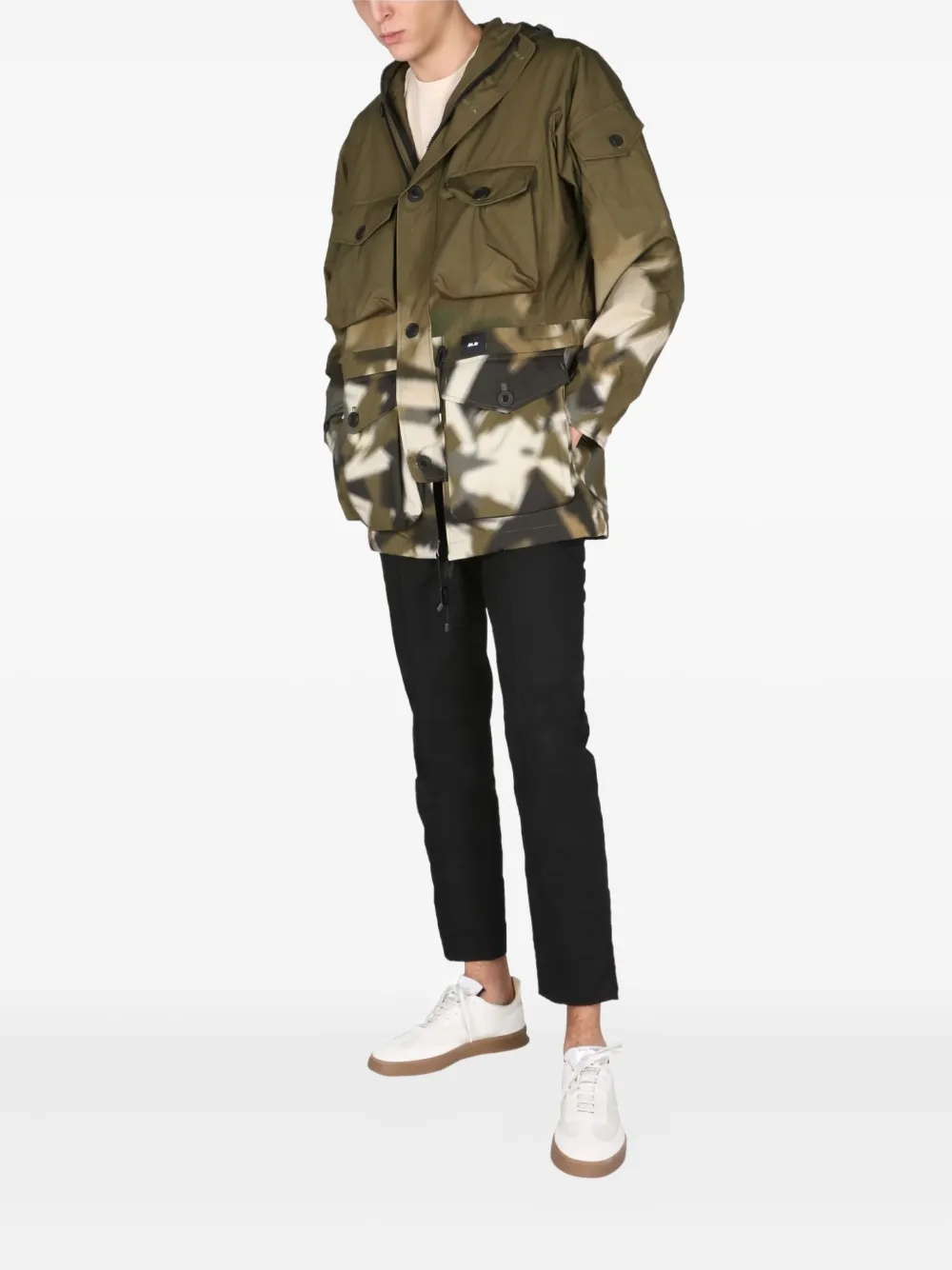ArkAir camouflage-print flap-pocket raincoat Groen