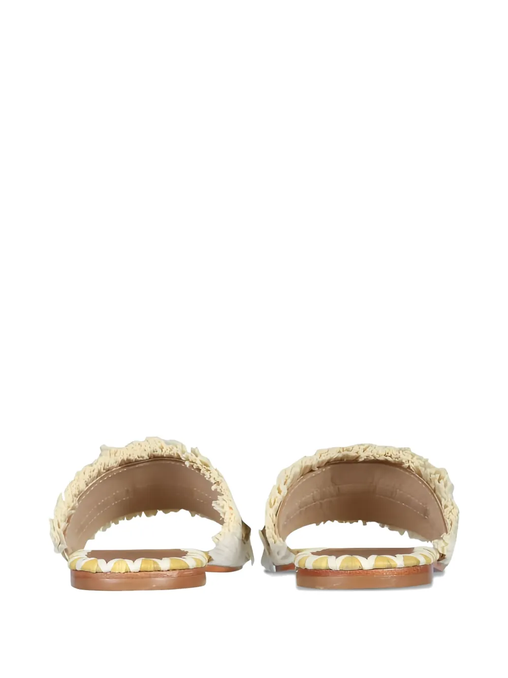 De Siena Shoes Fringed Studded Sandals In Neutral