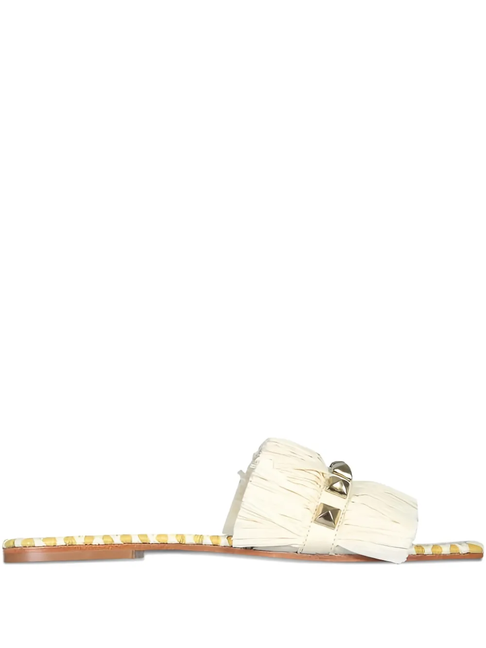 De Siena Shoes Fringed Studded Sandals In Neutral