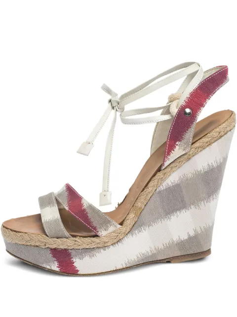 Burberry Pre-Owned 120mm striped wedge sandals
