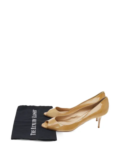 Jimmy Choo Pre-Owned 70mm leather peep-toe pumps