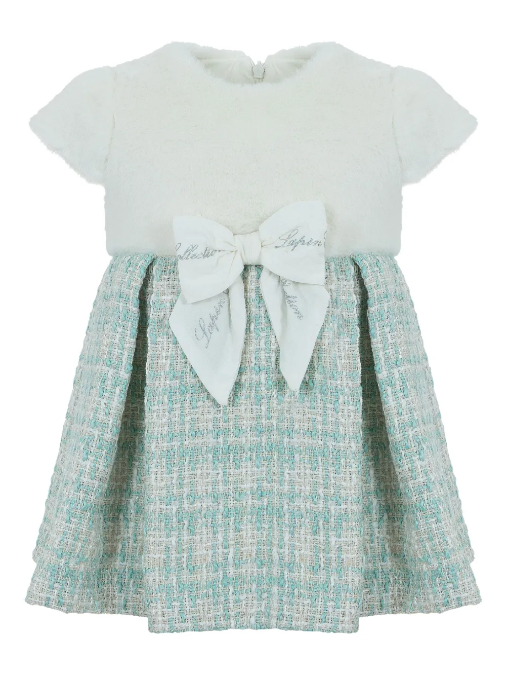 Lapin House faux-fur bow dress | White | Image 1