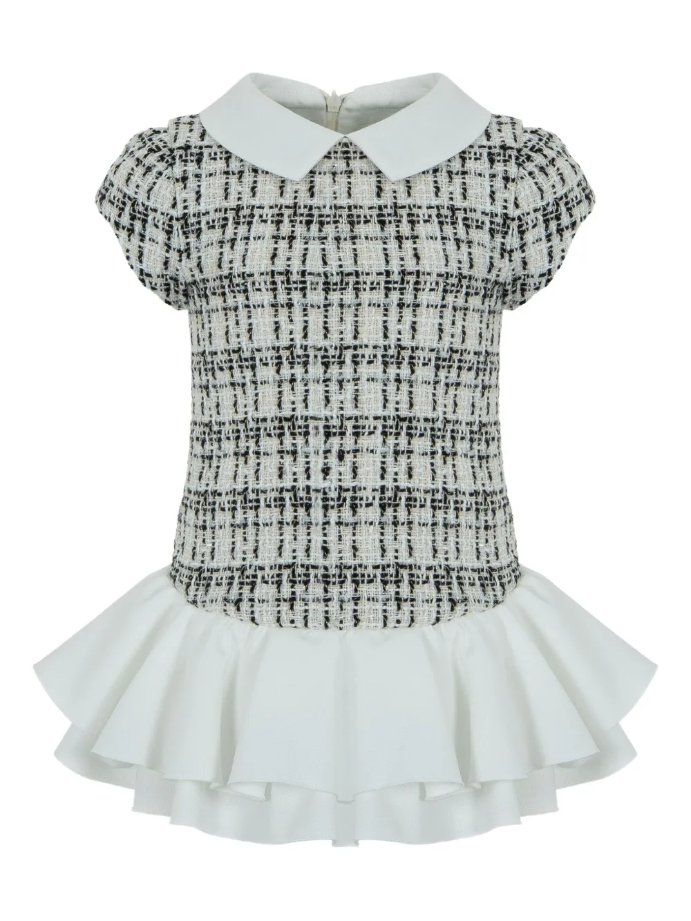 Lapin House robe en tweed à volants | blanc | Image 1