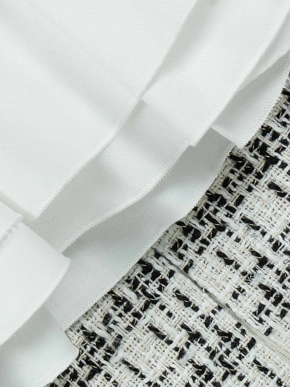 Lapin House Tweed jurk met ruches Wit