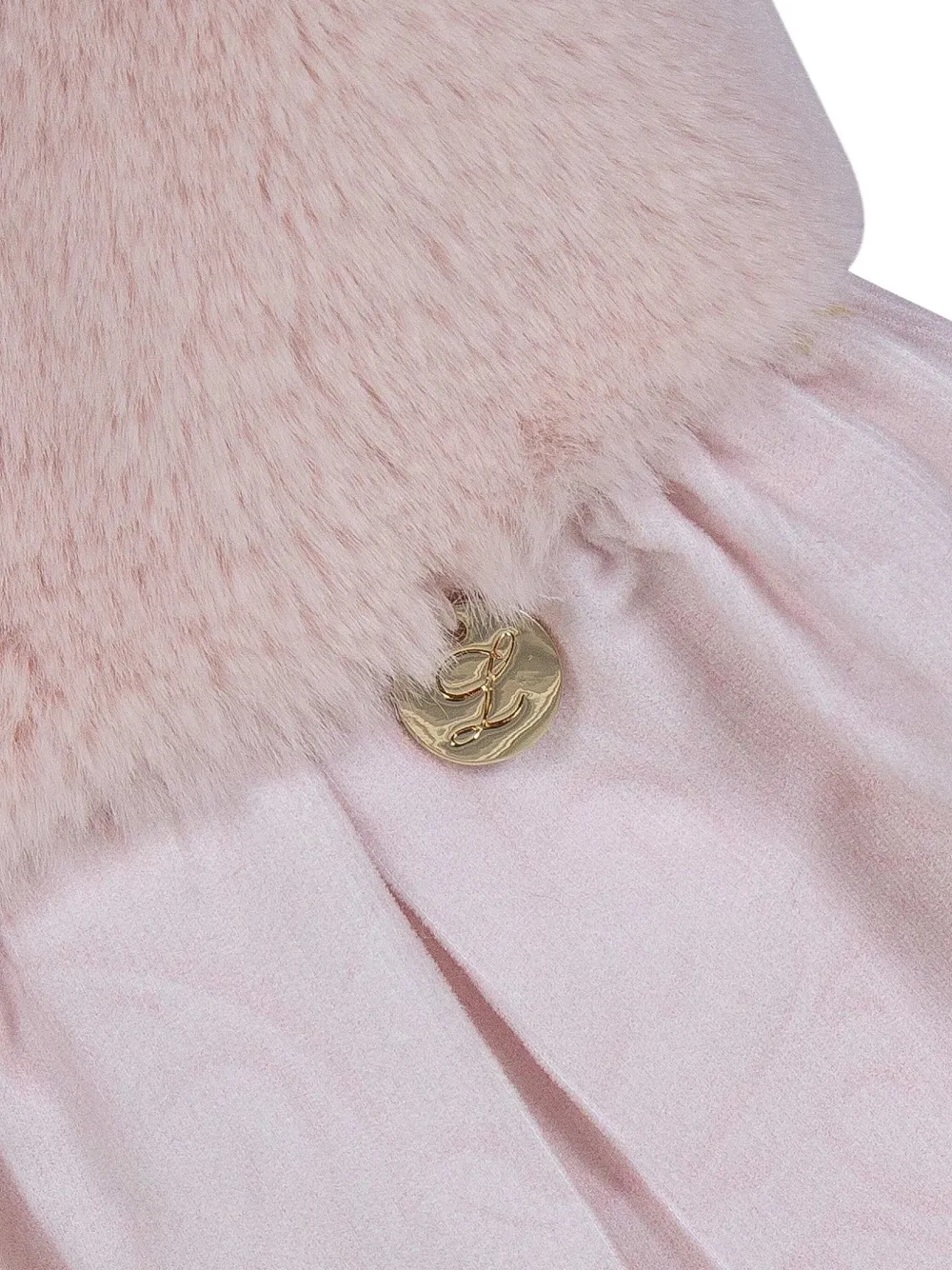 Lapin House Fur-trimmed Nutcracker-print Dress In Pink