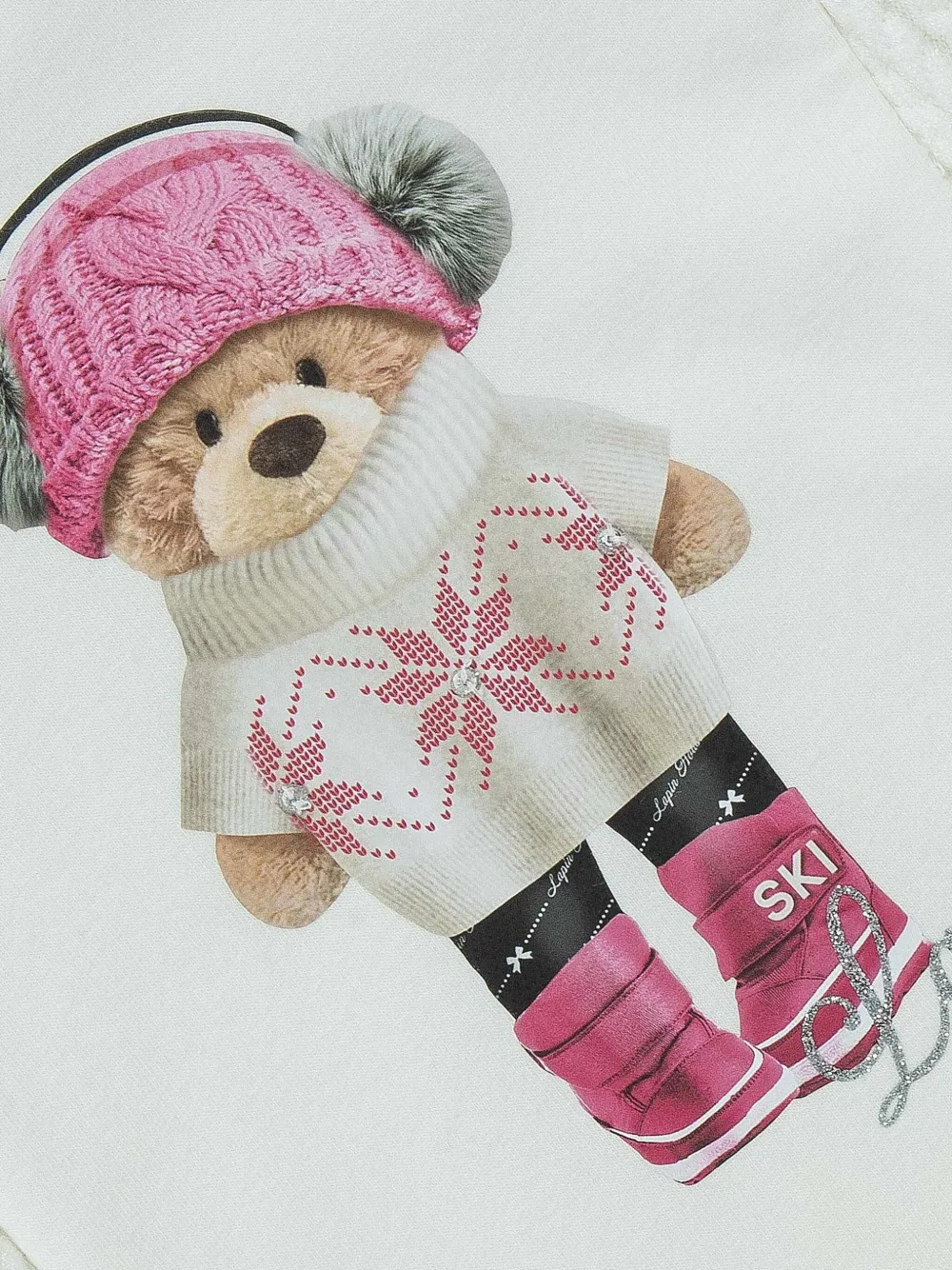 Lapin House Teddy-print Hooded Dress In Multi