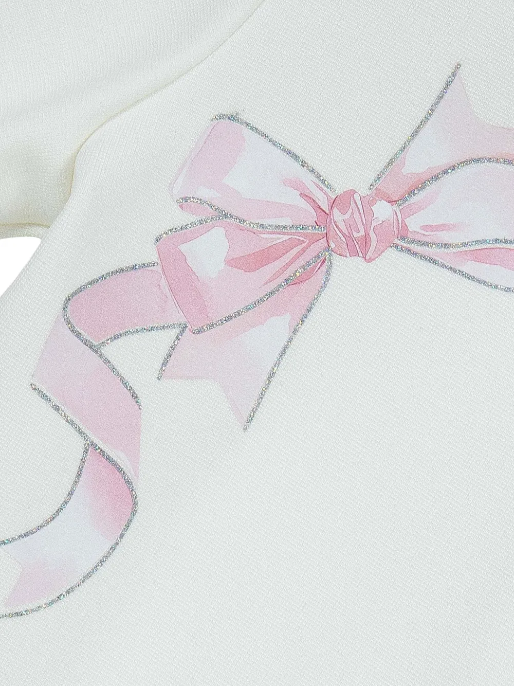 Lapin House Bow-embellished Pleated Dress In Pink