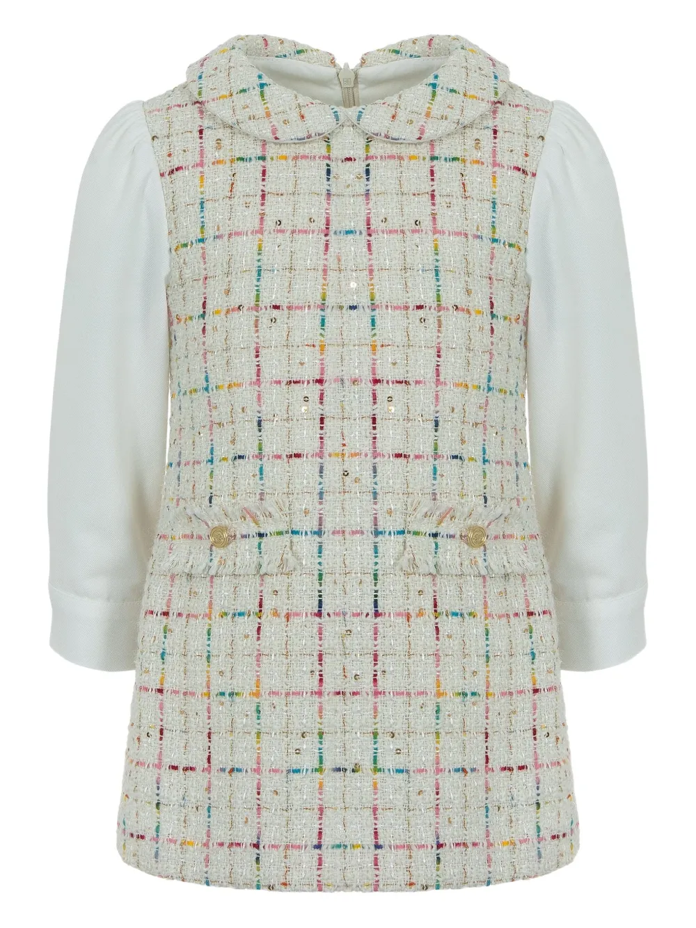 Lapin House tweed embellished dress | Neutrals | Image 1