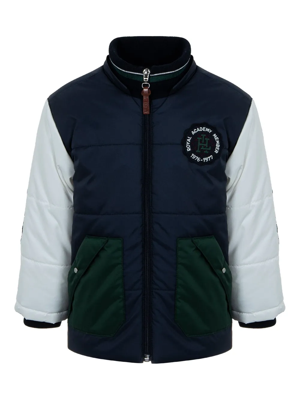 Lapin House Quilted Panelled Jacket In Blue