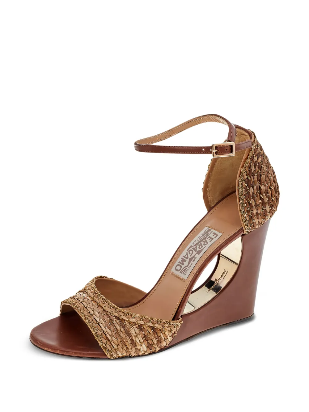 Ferragamo Pre-Owned 100mm raffia sandals | Image 2