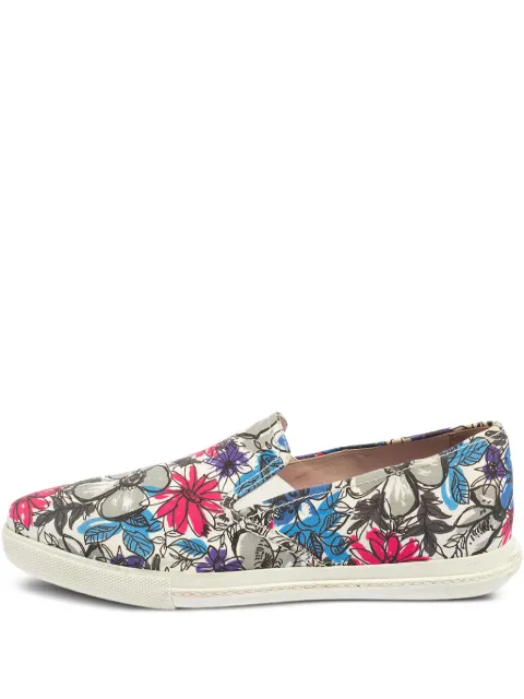 Miu Miu Pre-Owned floral-print slip-on sneakers