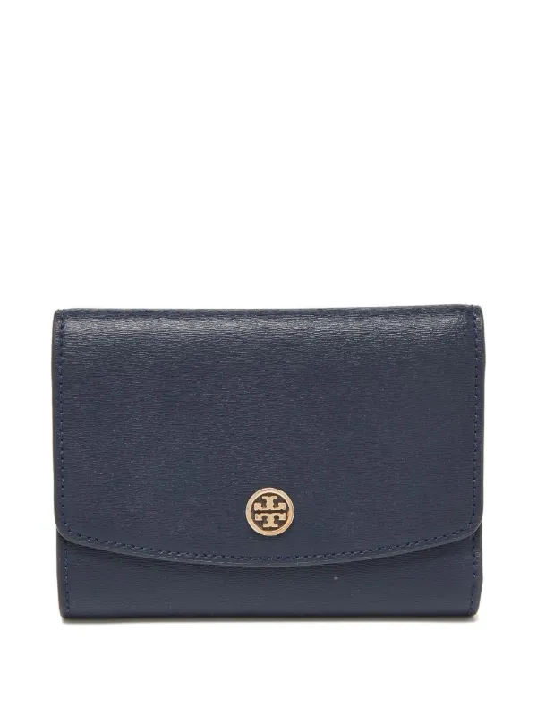 Tory Burch Leather tri-fold Wallet | Blue | FARFETCH CA